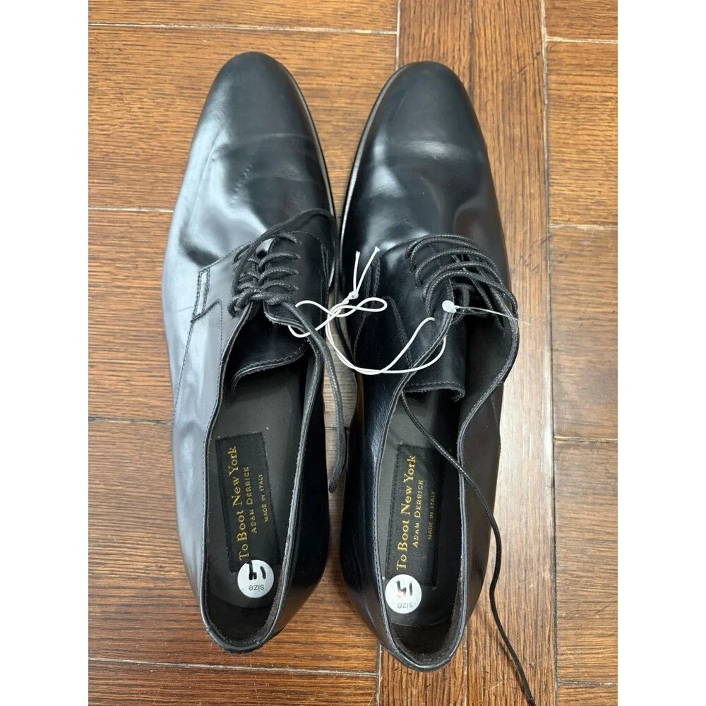 To Boot New York Adam Derrick  Black Leather Dress Cap-toe Shoes - Size 14 NWOT